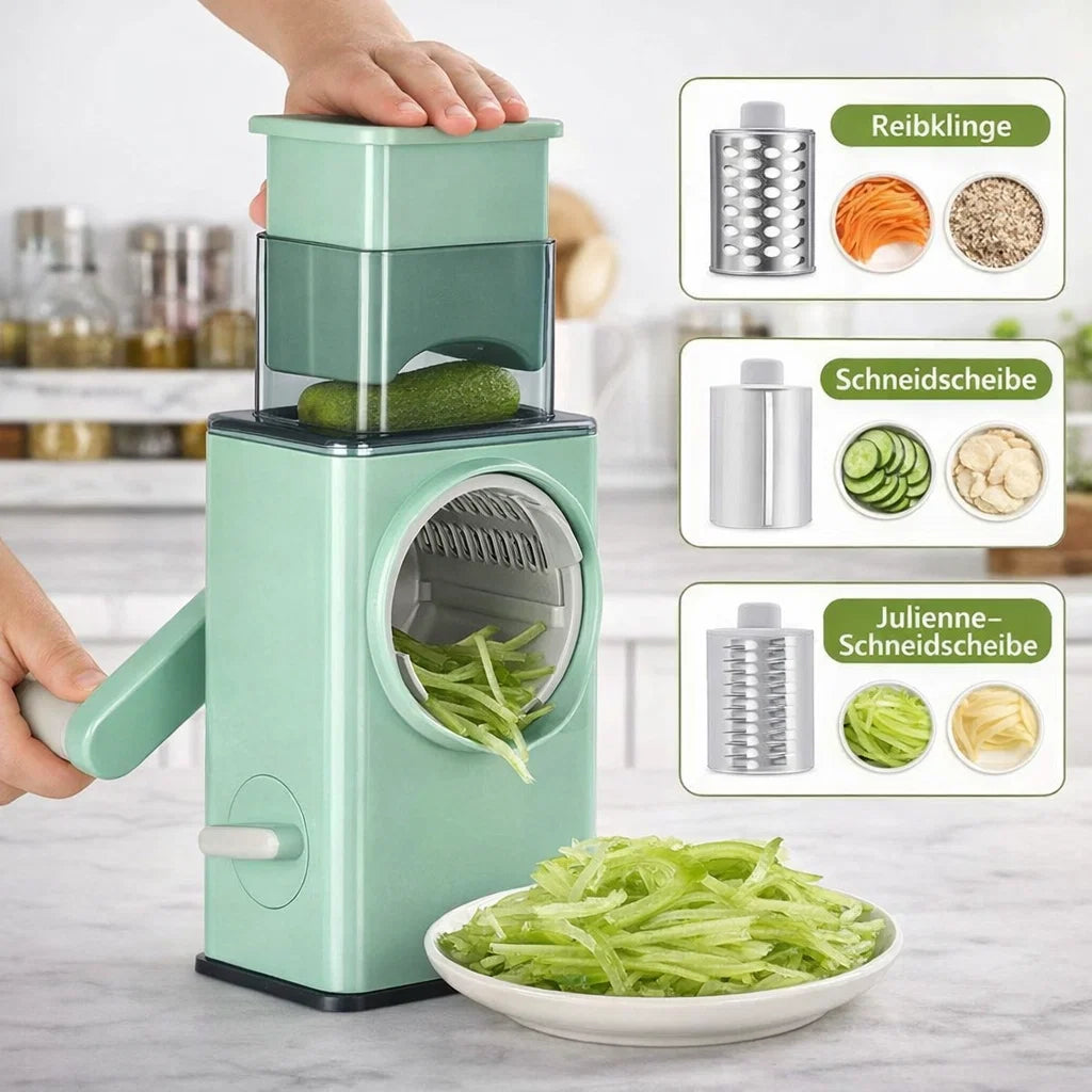 Manuelle Trommelreibe – Gleichmäßig reiben ohne Kraftaufwand