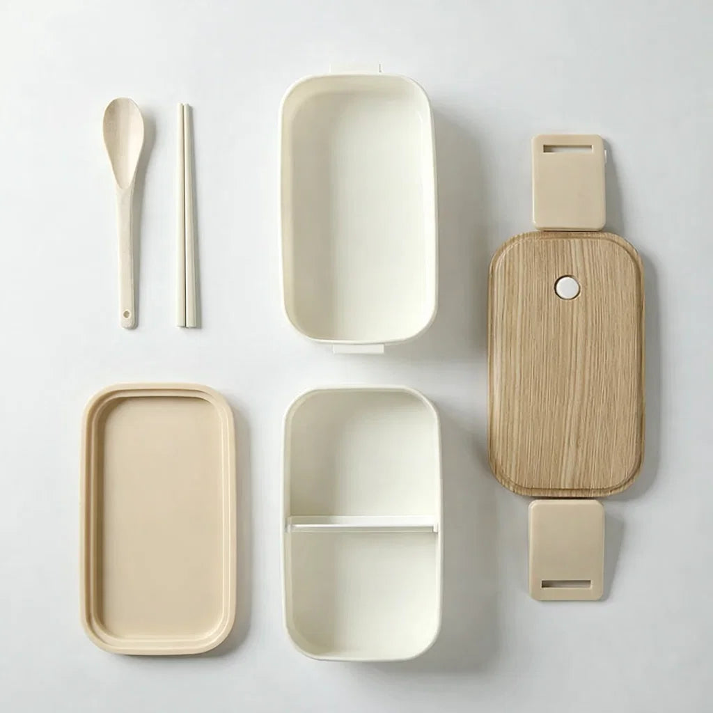 Premium Lunchbox mit Doppelkammmern – stilvoll & perfekt organisiert