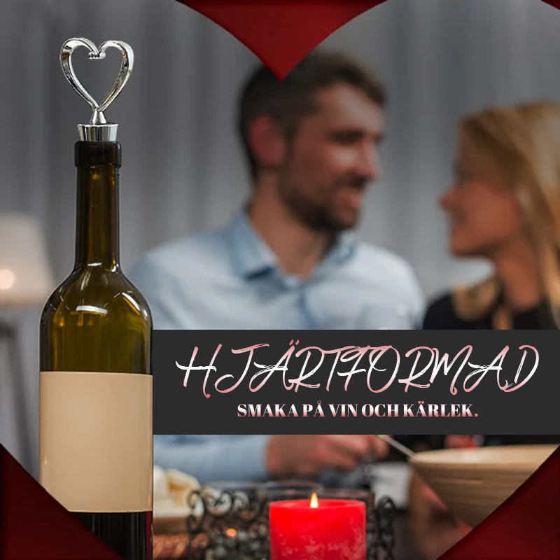 Herzförmiger Weinverschluss mit Gummidichtung