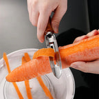 Gemüseschäler aus Edelstahl und Holz (2-teilig)