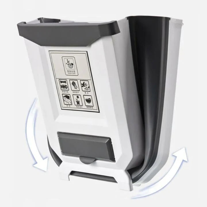 Faltbarer Küchenmülleimer für Arbeitsplatte und Schranktür