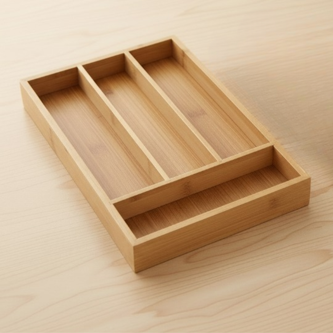 Besteckkasten aus Bambus – 5 Fächer