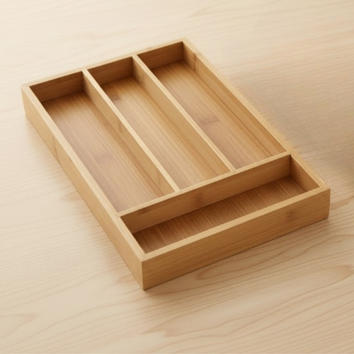 Besteckkasten aus Bambus – 5 Fächer