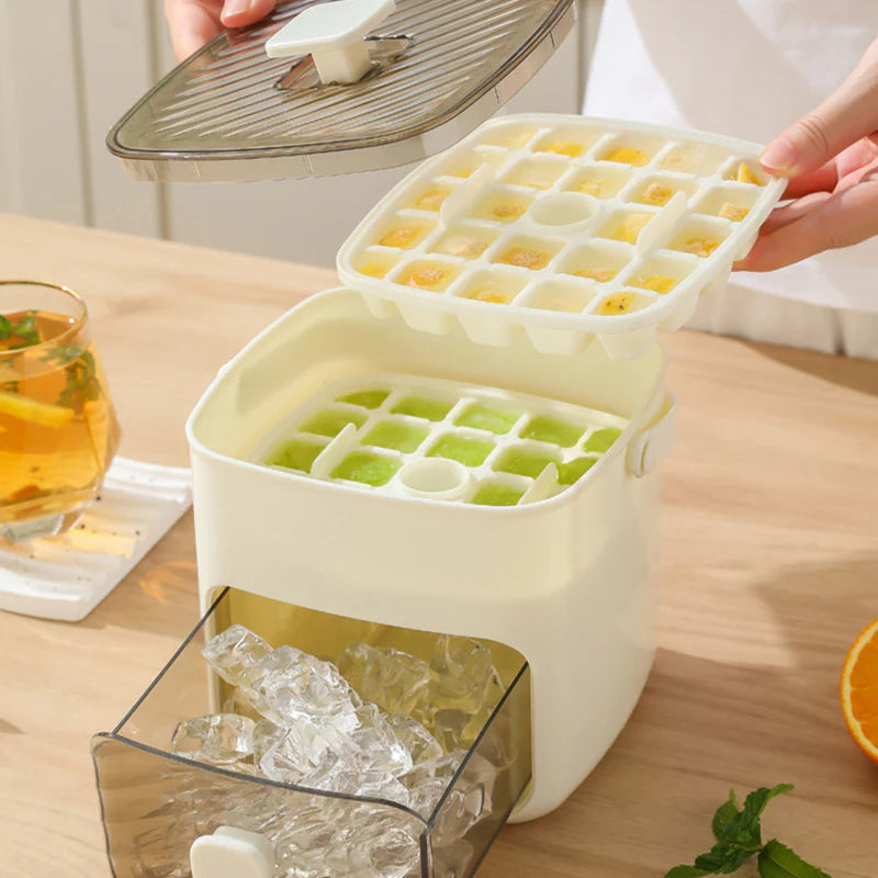 Eiswürfelform mit Deckel und Griff