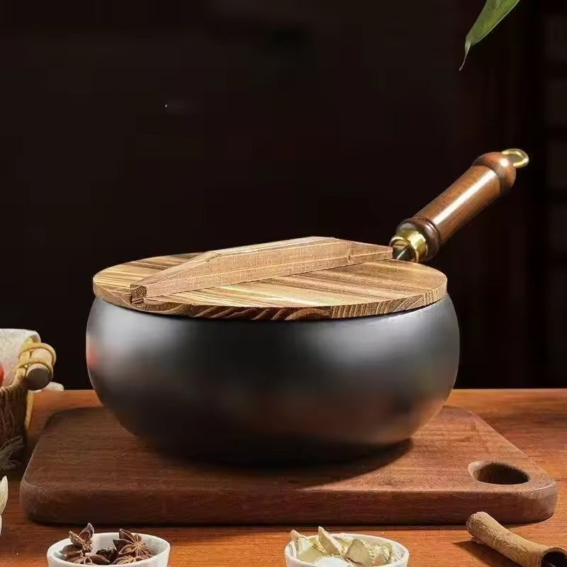 Gusseisen-Wok mit gleichmäßiger Wärmeverteilung