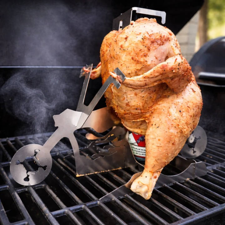 Hähnchen-Grillständer aus Edelstahl