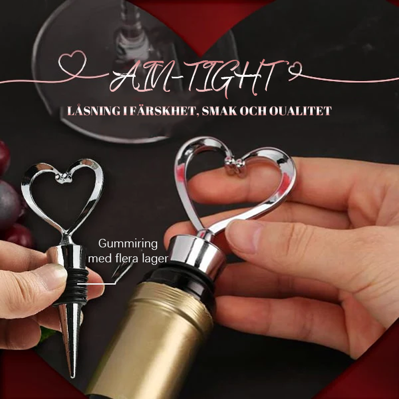 Herzförmiger Weinverschluss mit Gummidichtung