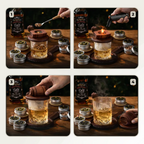 Räucherglocke für Cocktails – Massivholz, passt auf Standardgläser
