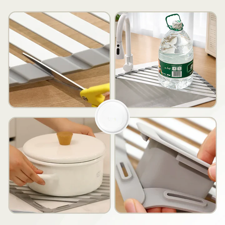 Eckorganizer für Spüle – Dreieckiges Aluminium-Tablett