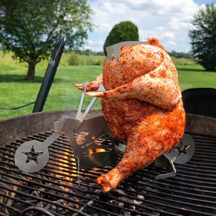 Hähnchen-Grillständer aus Edelstahl