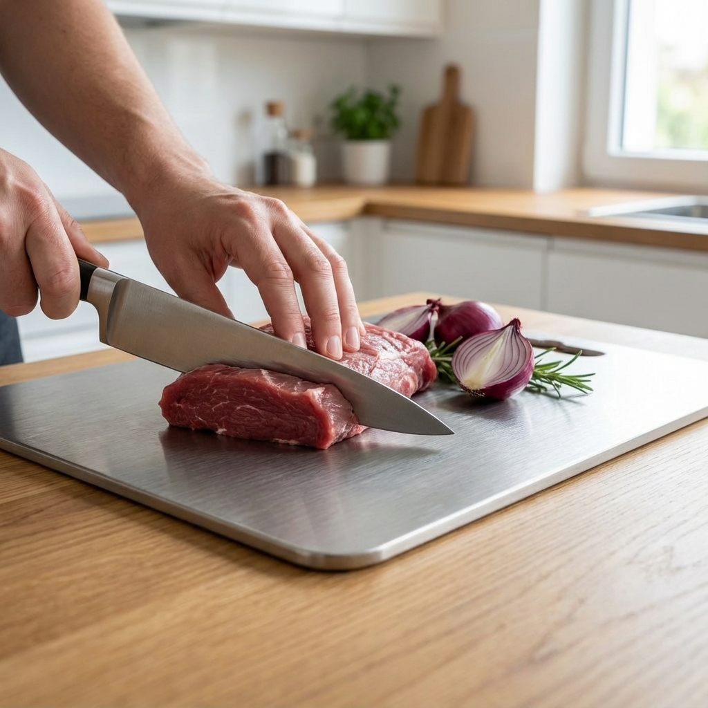 Schneidebrett aus Edelstahl