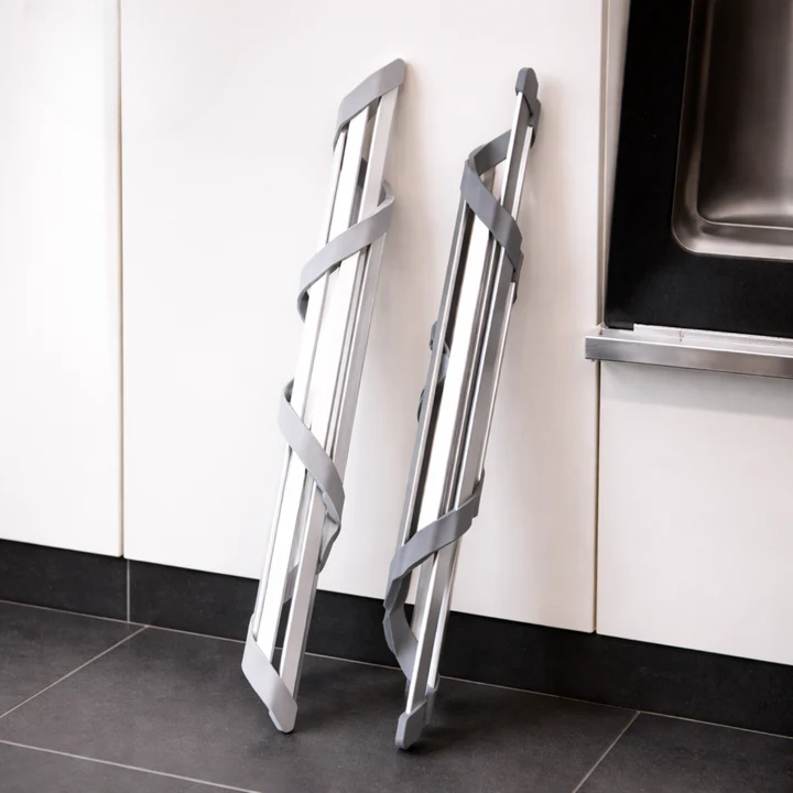 Eckorganizer für Spüle – Dreieckiges Aluminium-Tablett