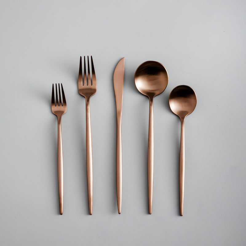 Besteckset Edelstahl matt – 5-teilig pro Person