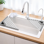 Eckorganizer für Spüle – Dreieckiges Aluminium-Tablett