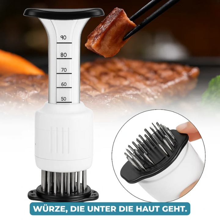 Edelstahl-Marinadespritzer mit Fleischtenderizer
