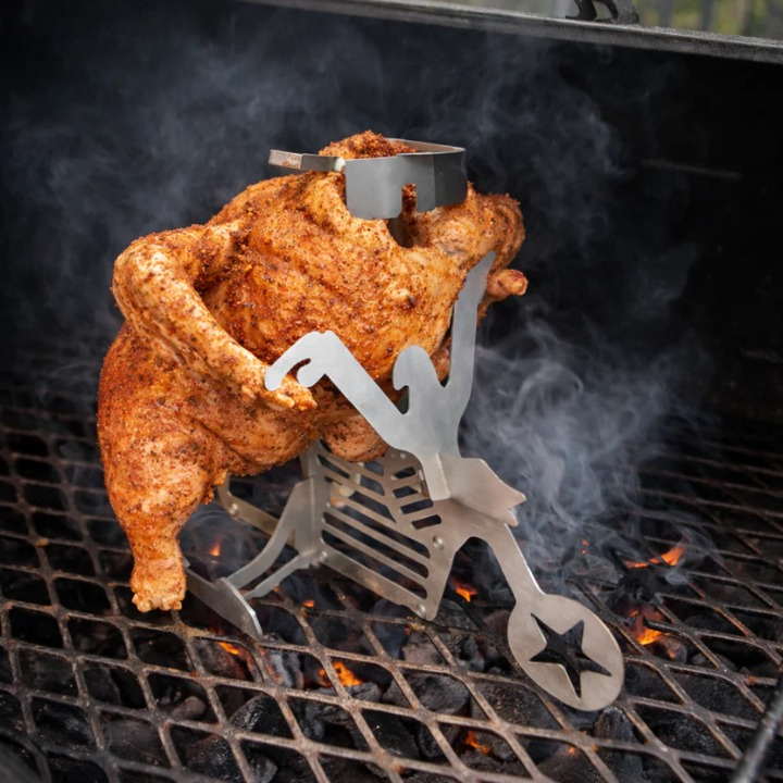 Hähnchen-Grillständer aus Edelstahl