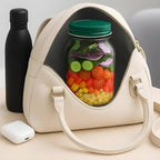 Salatbox aus Borosilikatglas mit Dressingfach, 800 ml