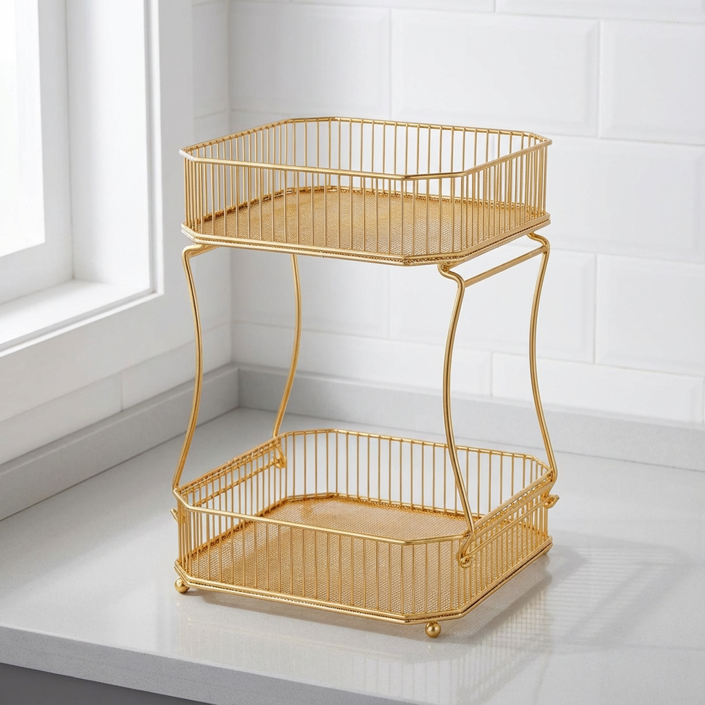 Obstkorb aus Metall – 2-stöckig und platzsparend