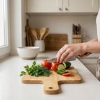 Schneidebrett mit Griff aus Bambus