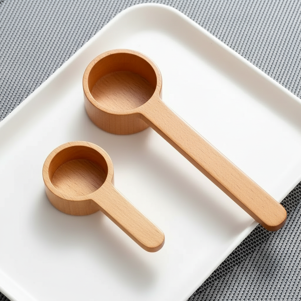 Holz-Kaffeemesslöffel aus Walnuss oder Buche (2er-Set)