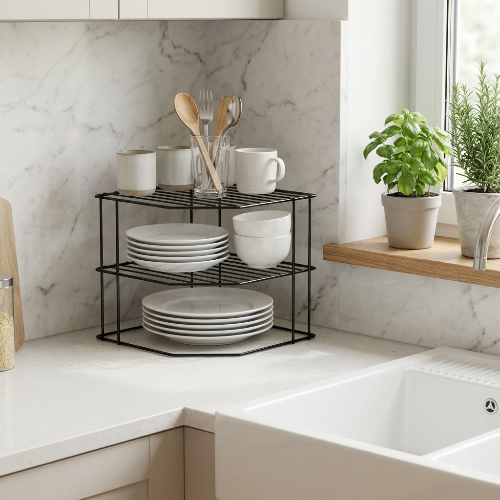 Eckregal Küche 3 Etagen Platzsparend und stabil