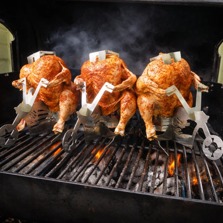 Hähnchen-Grillständer aus Edelstahl