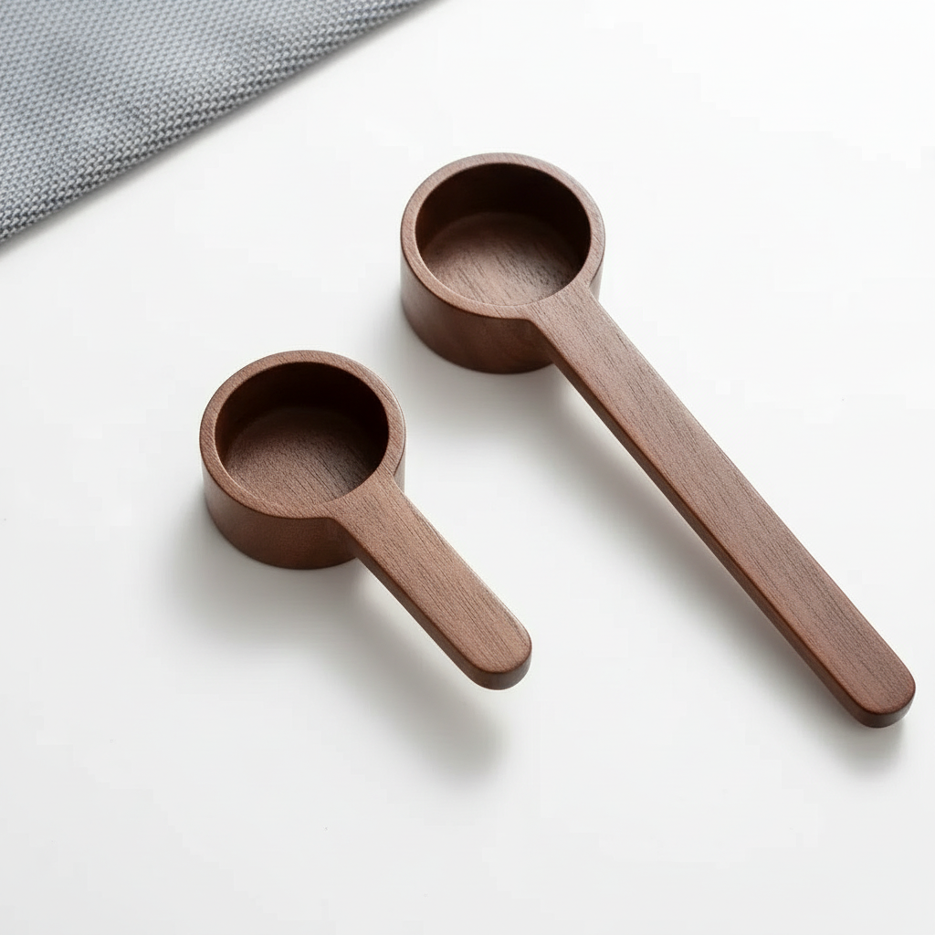 Holz-Kaffeemesslöffel aus Walnuss oder Buche (2er-Set)