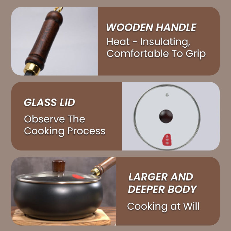 Gusseisen-Wok mit gleichmäßiger Wärmeverteilung