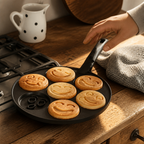 Pfannkuchenpfanne mit 7 Smiley-Formen – Antihaftbeschichtet