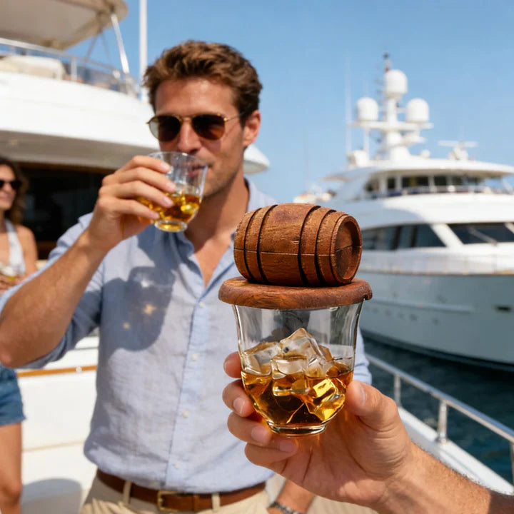 Räucherglocke für Cocktails – Massivholz, passt auf Standardgläser