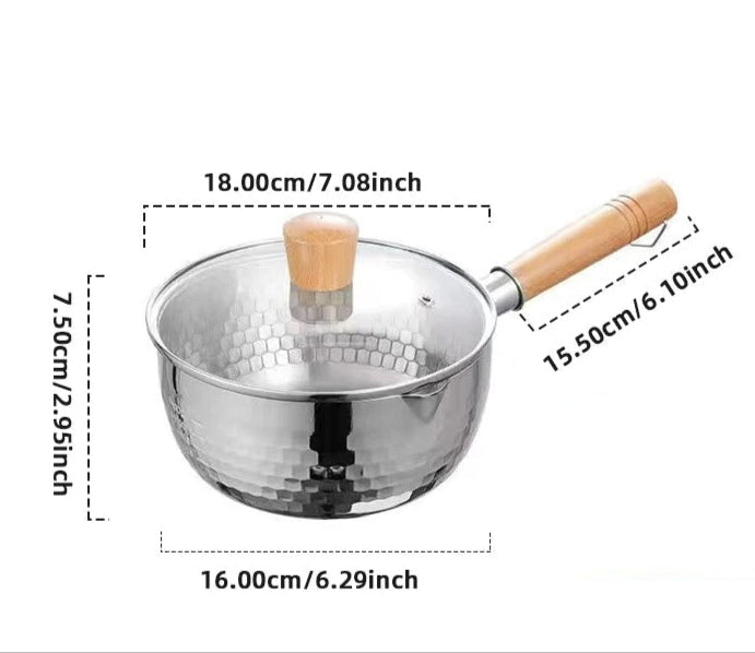Edelstahl-Milchtopf mit Glasdeckel