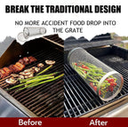 Zylindrischer Grillkorb aus Edelstahl – Alles grillen, nichts verlieren