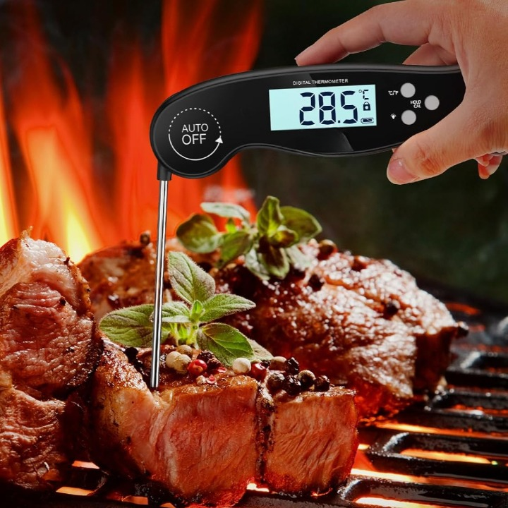 Fleischthermometer Edelstahl – digitale Sofortanzeige