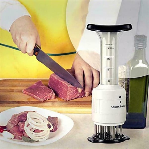Fleischspritze aus Edelstahl mit 3 Nadeln – 90 ml