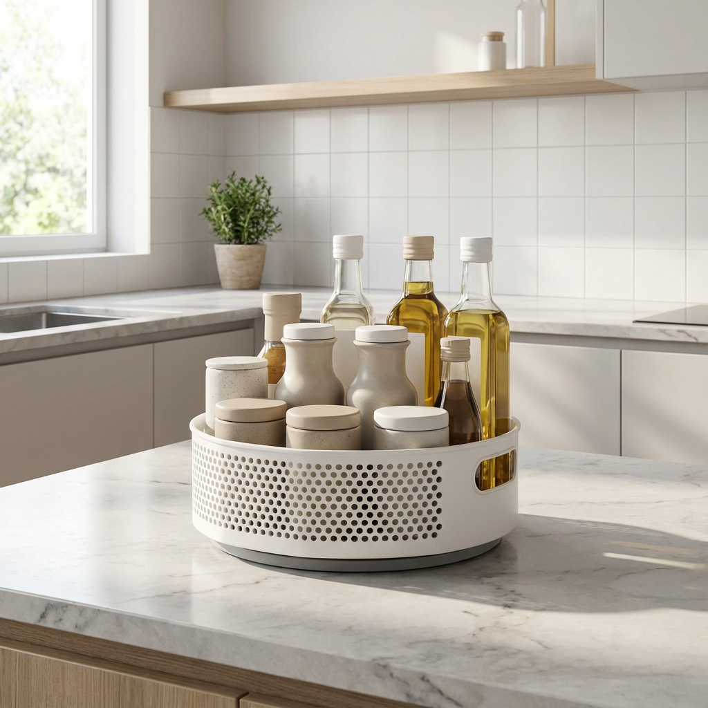 Drehbares Aufbewahrungsregal aus Kunststoff – 360° Zugriff