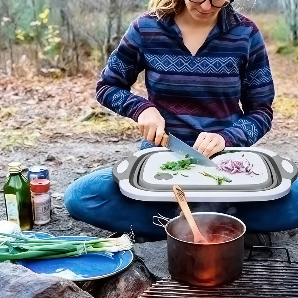 Faltbare Spülschüssel mit Ablaufstopfen – Platzsparend