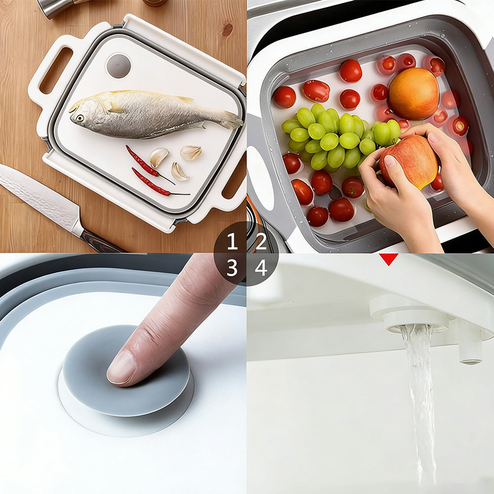 Faltbare Spülschüssel mit Ablaufstopfen – Platzsparend