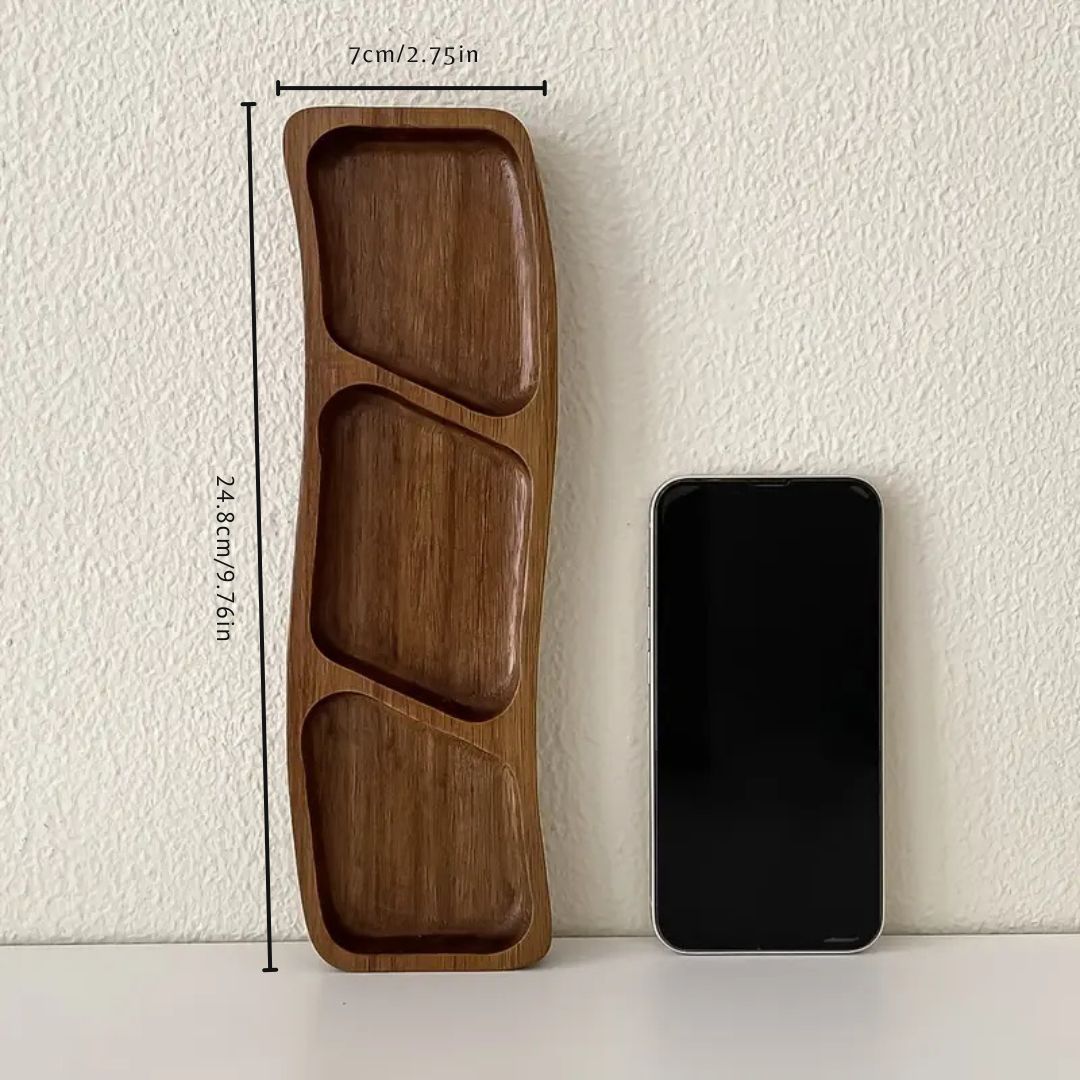 Serviertablett aus Holz mit Fächern – 3 oder 4 Sektionen