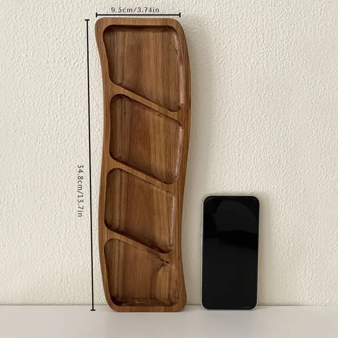 Serviertablett aus Holz mit Fächern – 3 oder 4 Sektionen