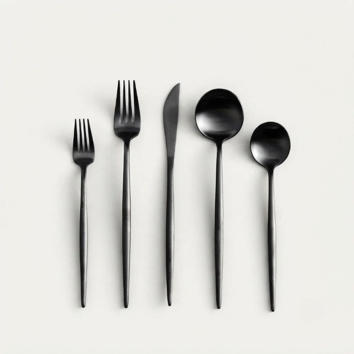Besteckset Edelstahl Matt – zeitloses Design, 5-teilig pro Person