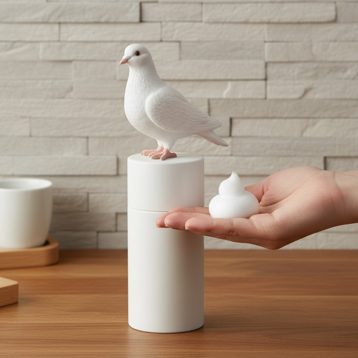 Sensor-Seifenspender mit Taubenfigur