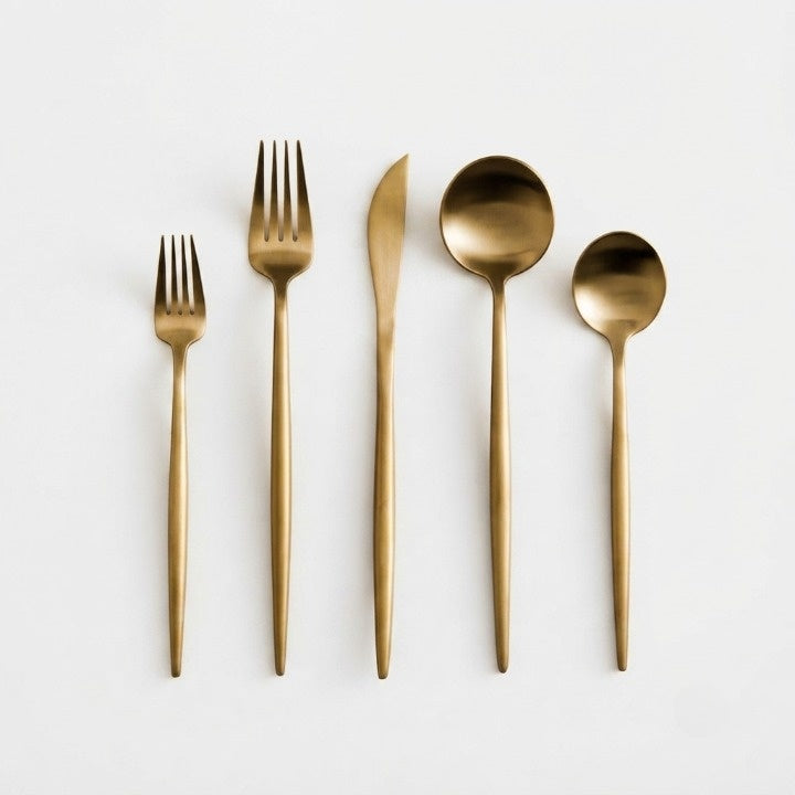 Besteckset Edelstahl Matt – zeitloses Design, 5-teilig pro Person