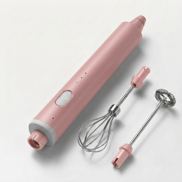 USB-Handmixer Edelstahl – schäumt, schlägt & mixt in 3 Stufen