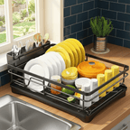 Abtropfständer mit Besteckhalter – 43 × 30 × 15 cm