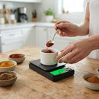 Digitale Feinwaage – 0,01g genau, bis 1000g, grünes Display