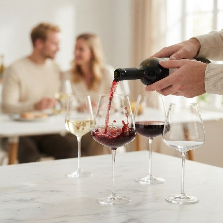 Handgeblasene Kristallgläser – für Rot-, Weiß-, Champagner & Burgunder