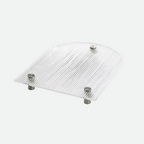 Acryl-Serviertablett mit Rillenprofil und Metallfüßen