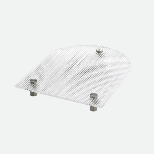 Acryl-Serviertablett mit Rillenprofil und Metallfüßen