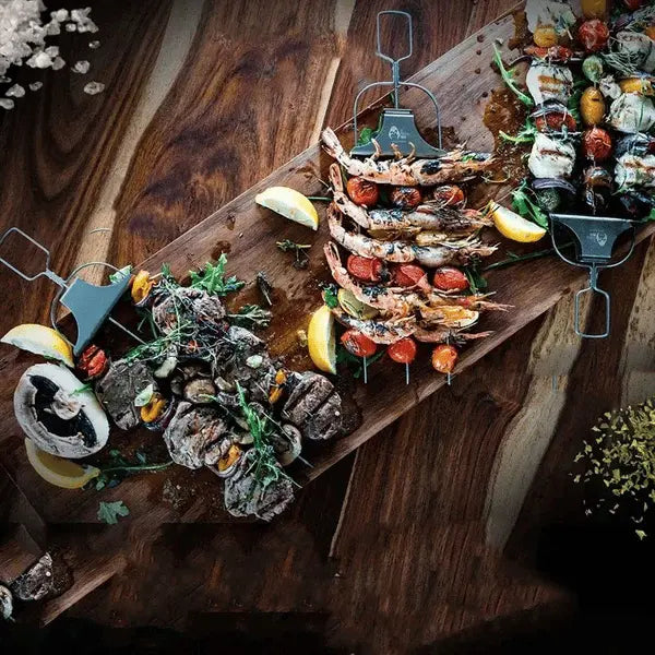 Grillspieße aus Edelstahl mit Schieber – 3er-Set