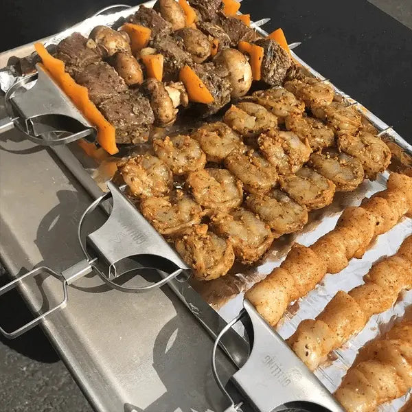 Grillspieße aus Edelstahl mit Schieber – 3er-Set